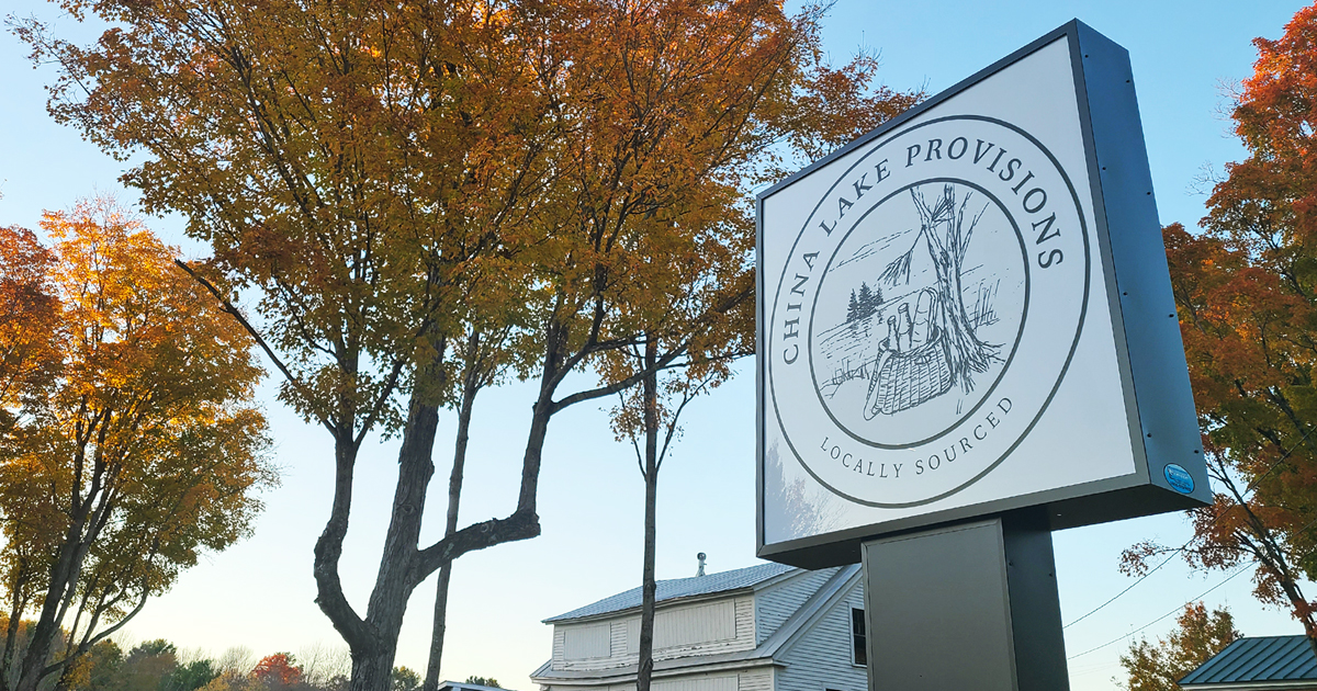China Lake Provisions Store Sign in China Maine